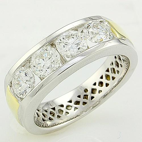 2 Ct Round Cut Natural Diamond Men's Band Jewelry New