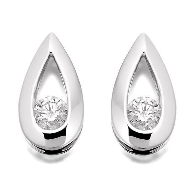2 Ct Round Cut Real Diamonds Stud Earrings New White Gold Sparkling - Stud Earrings-harrychadent.ca