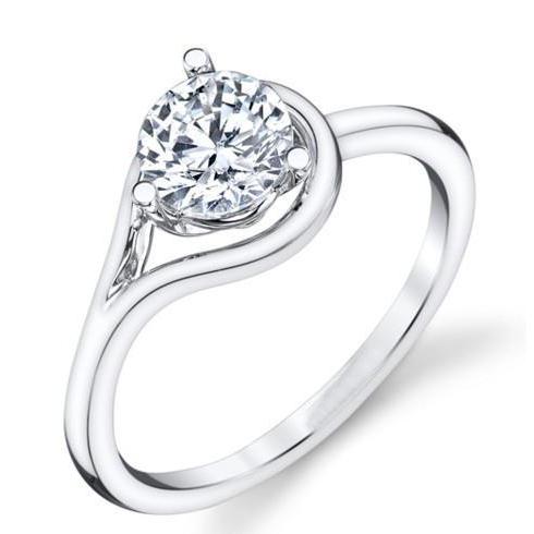 2 Ct Round Cut Solitaire Real Diamond Anniversary Ring White Gold