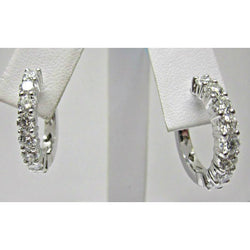 2 Ct Round Natural Earth Mined Diamond Hoop Earring