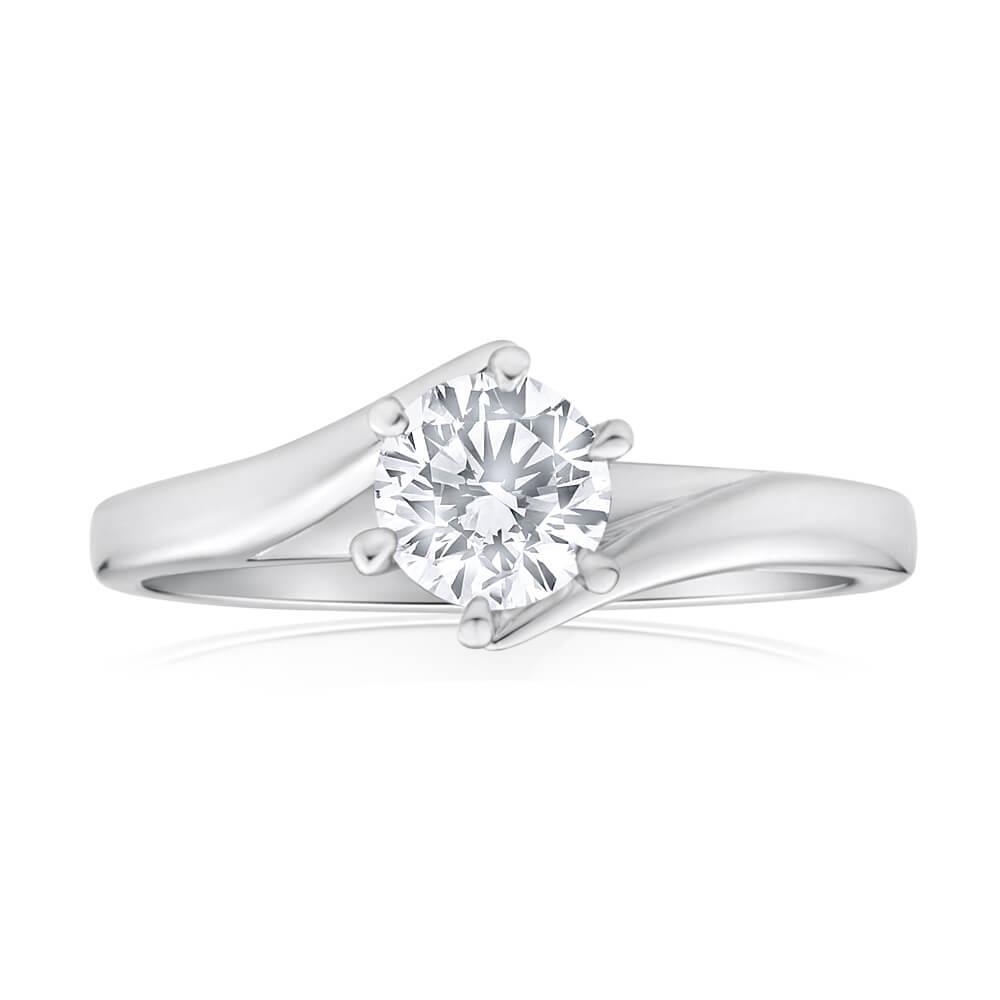 2 Ct Six Prong Set Solitaire Round Cut Real Diamond Wedding Ring