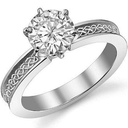 2 Ct Solitaire Round Brilliant Cut Natural Diamond Anniversary Ring