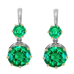 Colombian Emerald GIA Certified Gemstone Earring 3 ct in