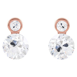 Brilliant Earrings with Antique Cushion Brilliant Diamond – 3 ct