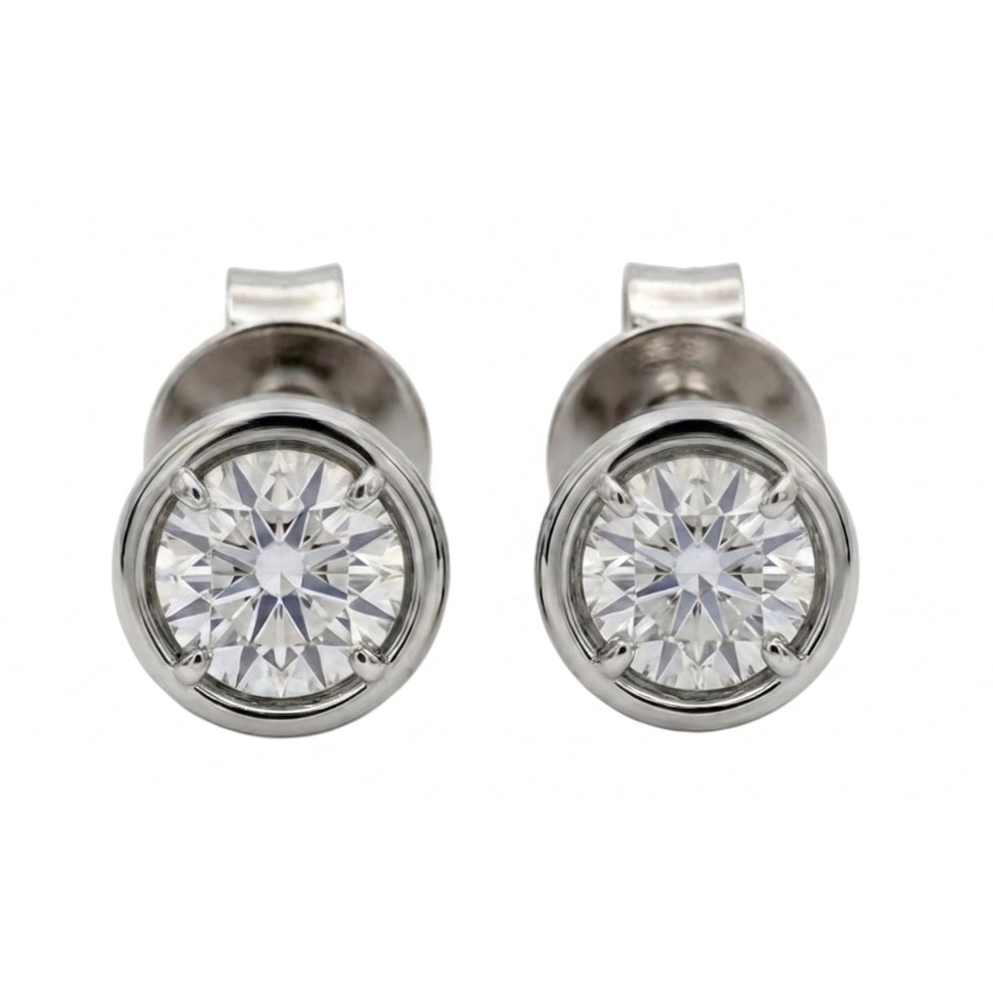 2 Carat Lab Grown Diamonds Stud Earring Round Cut 14K White Gold