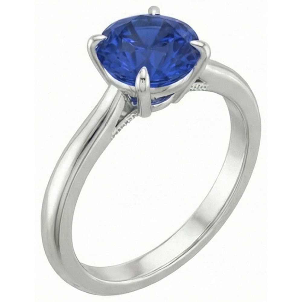2ct Genuine Solitaire Sapphire Ring For Sale
