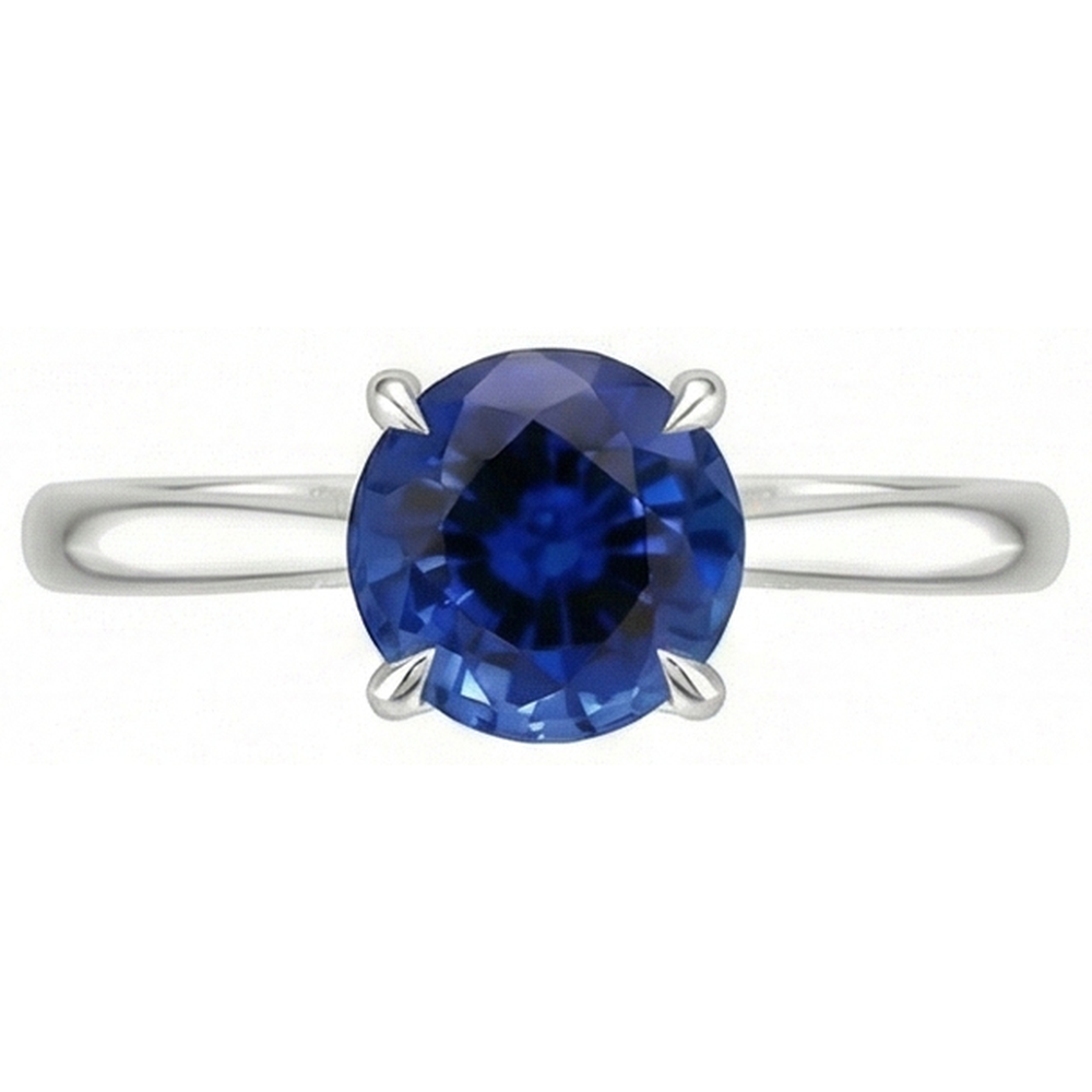 2ct Genuine Solitaire Sapphire Ring For Sale
