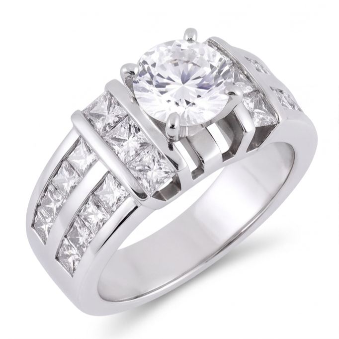 3.01 Carat Natural Earth Mined Diamond ( Not Lab Grown )  Anniversary Ring White Gold 14K