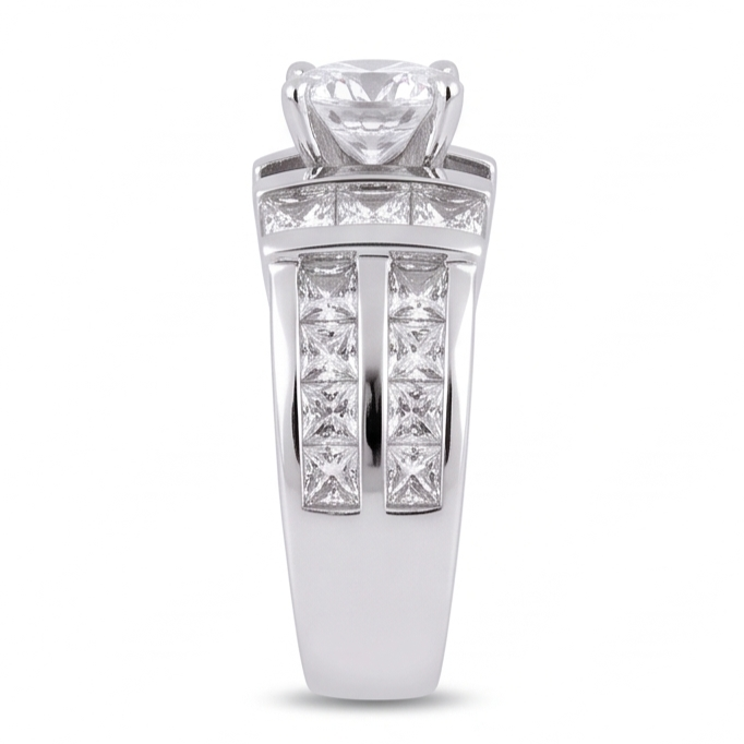 3.01 Carat Natural Earth Mined Diamond ( Not Lab Grown )  Anniversary Ring White Gold 14K