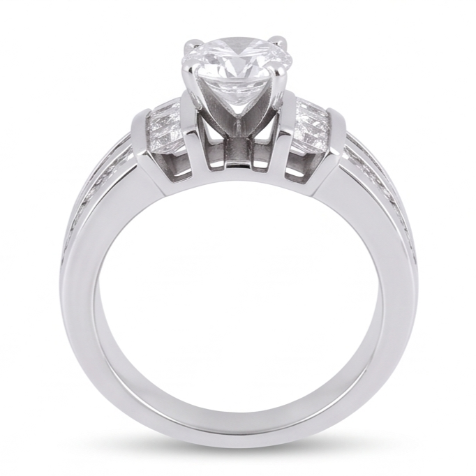 3.01 Carat Natural Earth Mined Diamond ( Not Lab Grown )  Anniversary Ring White Gold 14K
