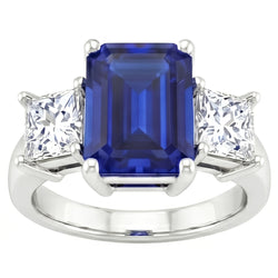 Natural Sapphire Ring 3.05ct - White Gold 14K