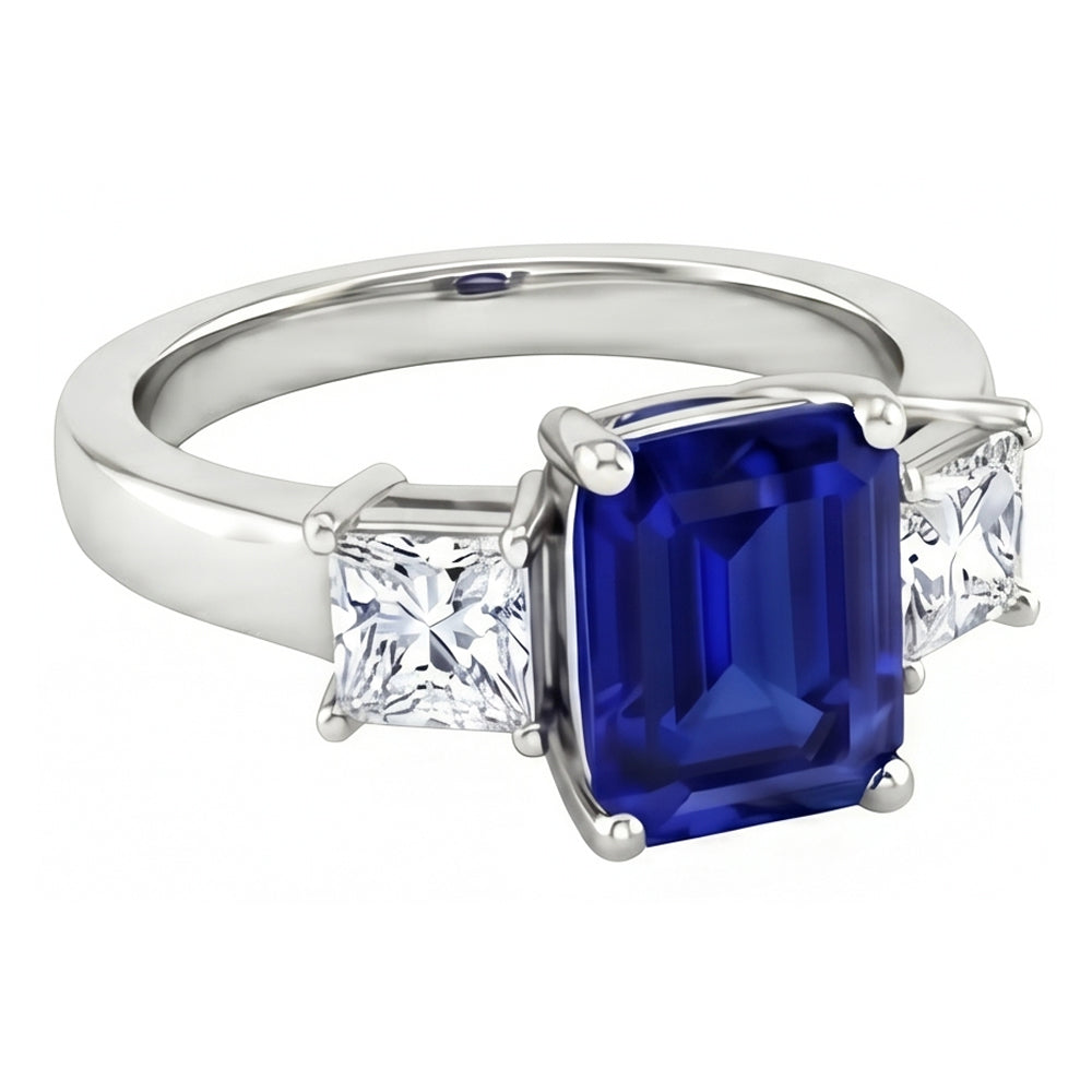 natural princess sapphire 3.05ct ring close up detail