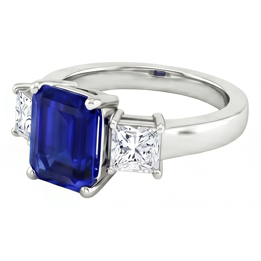 natural princess sapphire 3.05ct ring top view