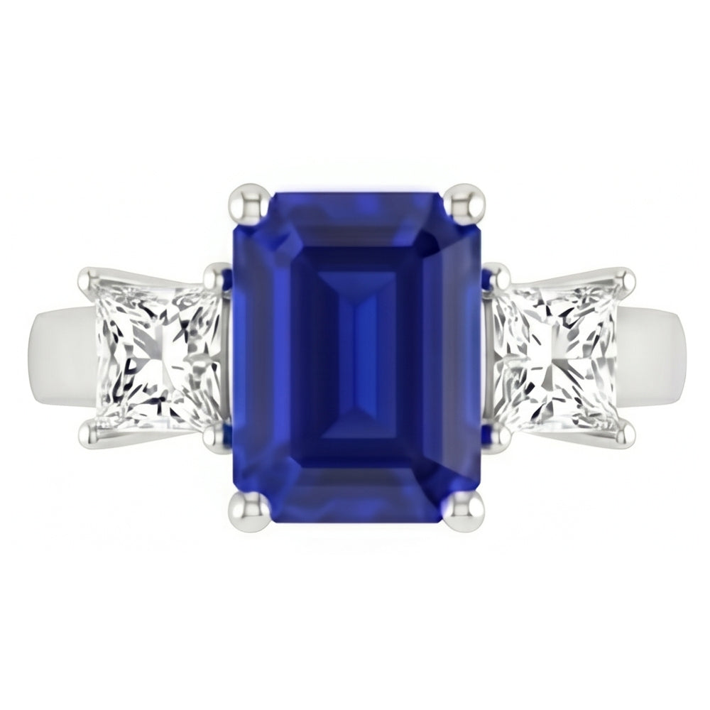 natural princess sapphire 3.05ct ring front view
