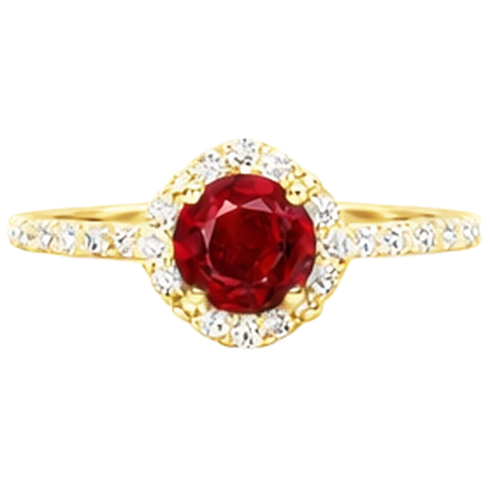 3.20 Carats Red Ruby With Natural Earth Mined Diamond ( Not Lab Grown )s Ring Yellow Gold 14K