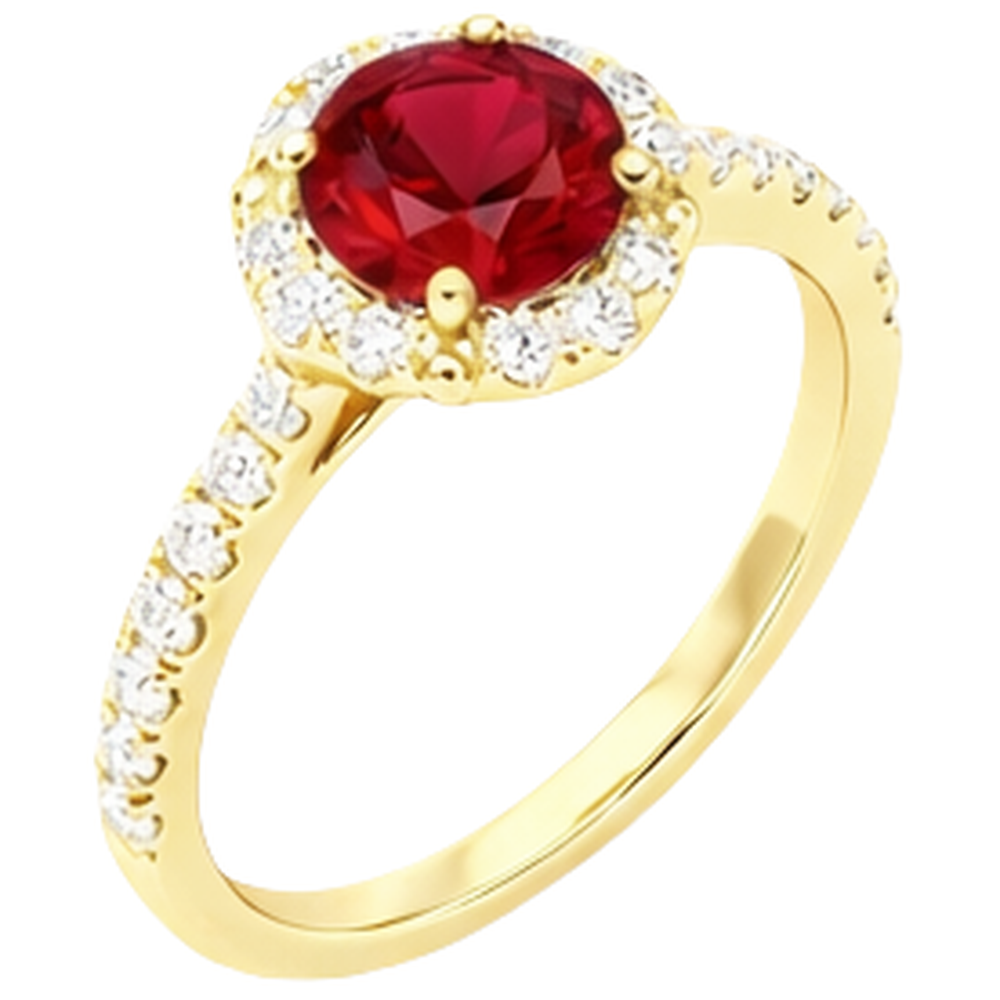 3.20 Carats Red Ruby With Natural Earth Mined Diamond ( Not Lab Grown )s Ring Yellow Gold 14K