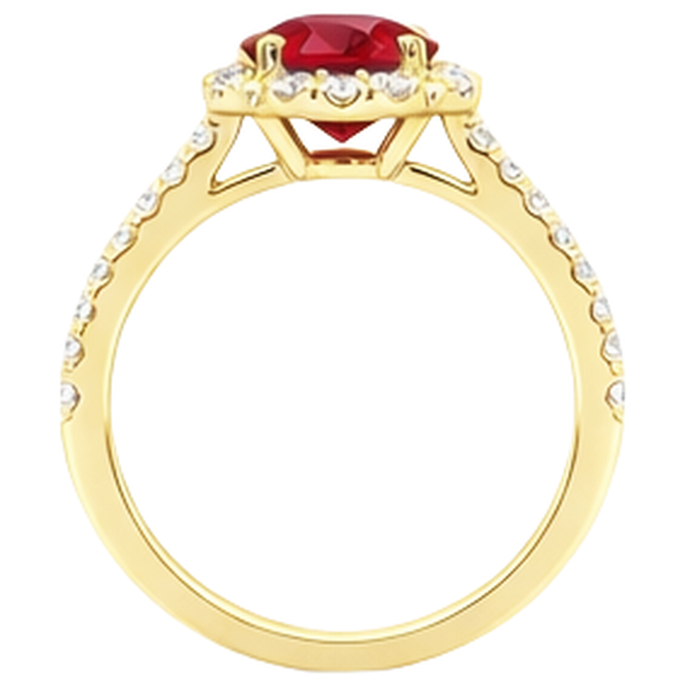 3.20 Carats Red Ruby With Natural Earth Mined Diamond ( Not Lab Grown )s Ring Yellow Gold 14K
