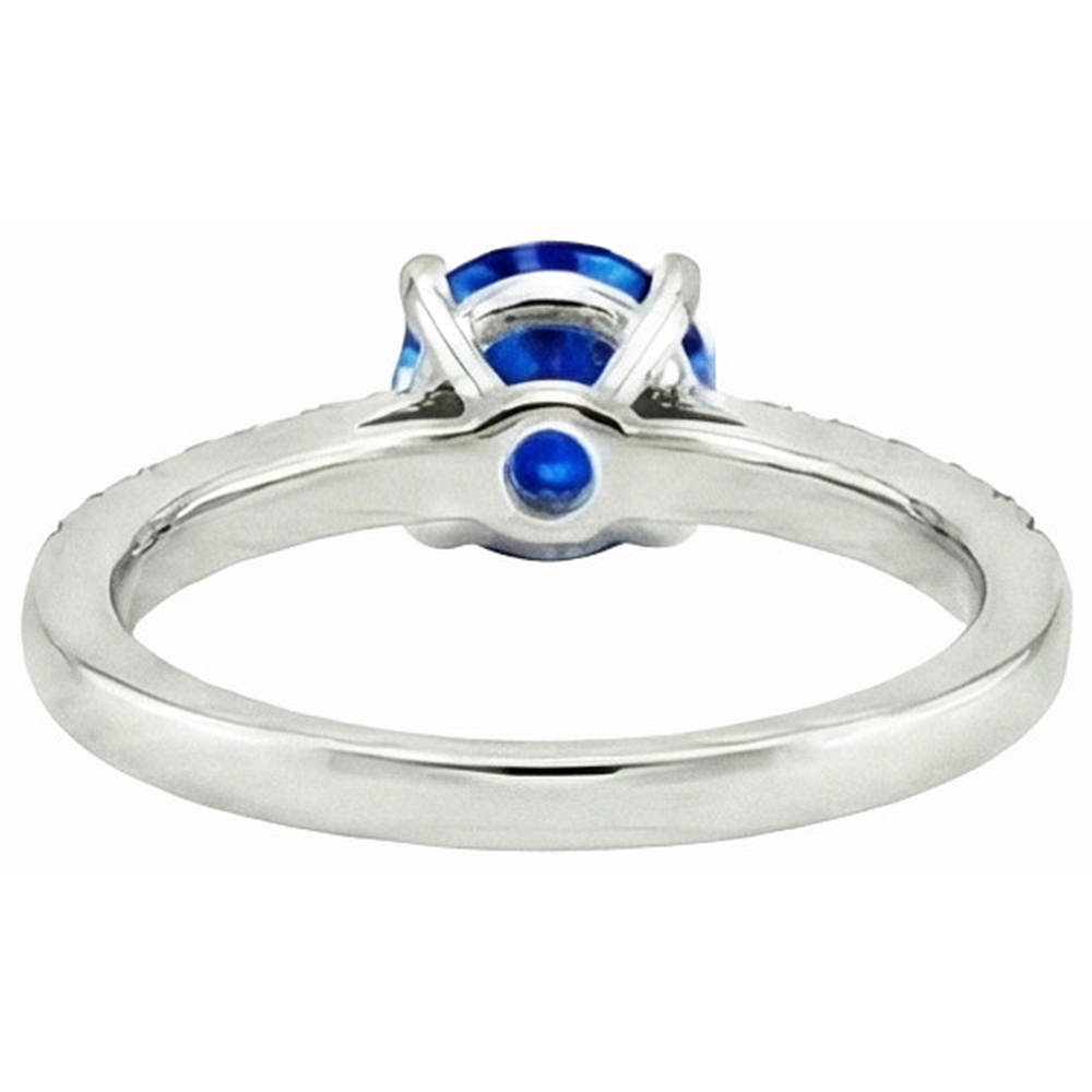 3.20 Ct Sri Lankan Sapphire And Natural Earth Mined Diamond ( Not Lab Grown ) s Ring Gold 14K 4 Prong Set