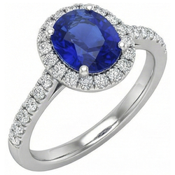 Natural Sapphire Ring 3.25ct - White Gold 14K