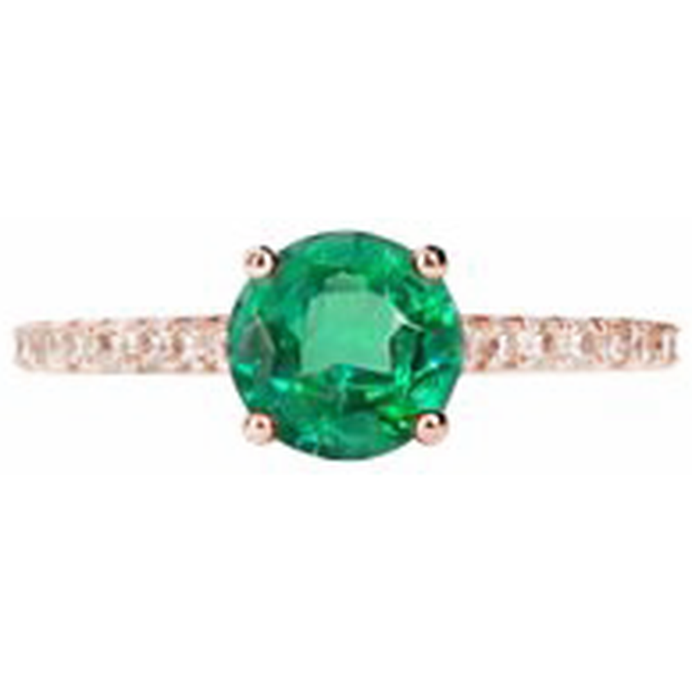 natural round emerald 3.25ct ring side angle