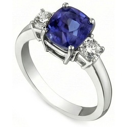 Natural Sapphire Ring 3.25ct - White Gold 14K