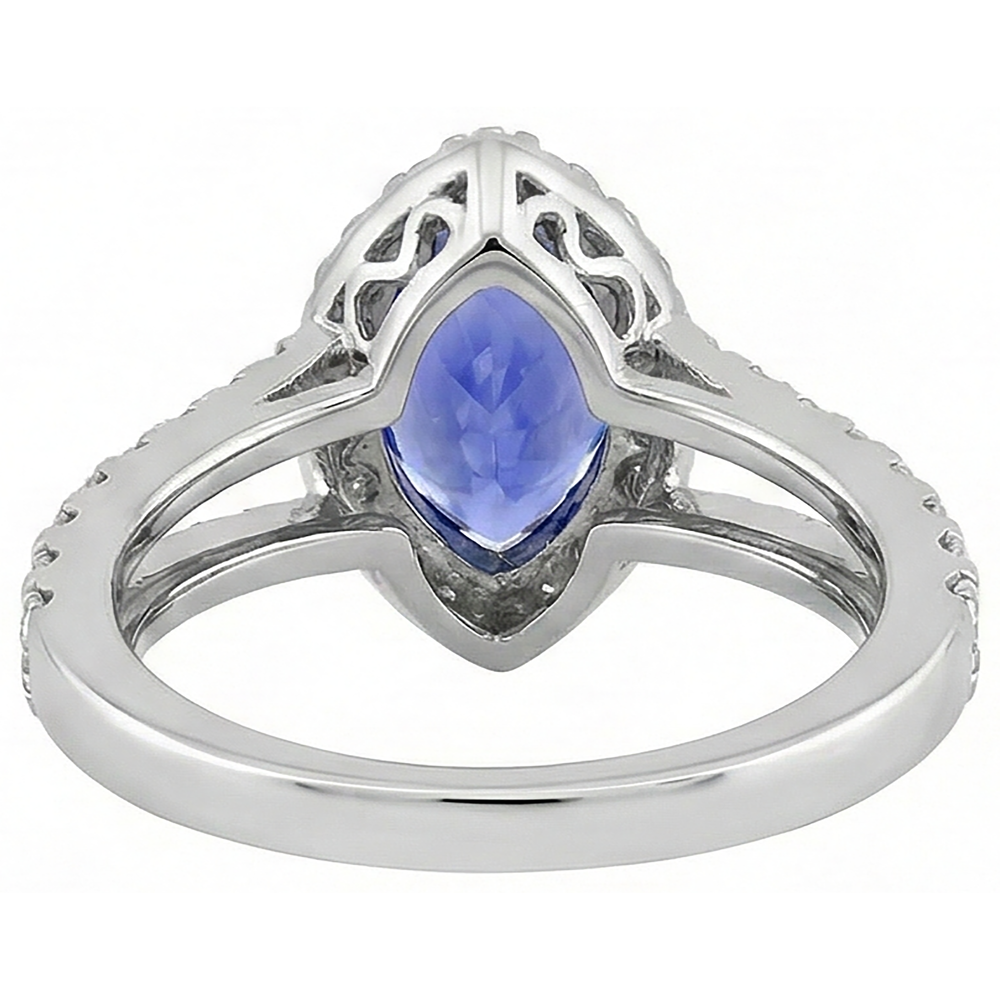 3.25 Ct Blue Pear Cut Tanzanite With Natural Earth Mined Diamond ( Not Lab Grown ) Ring Lady Men Gold
