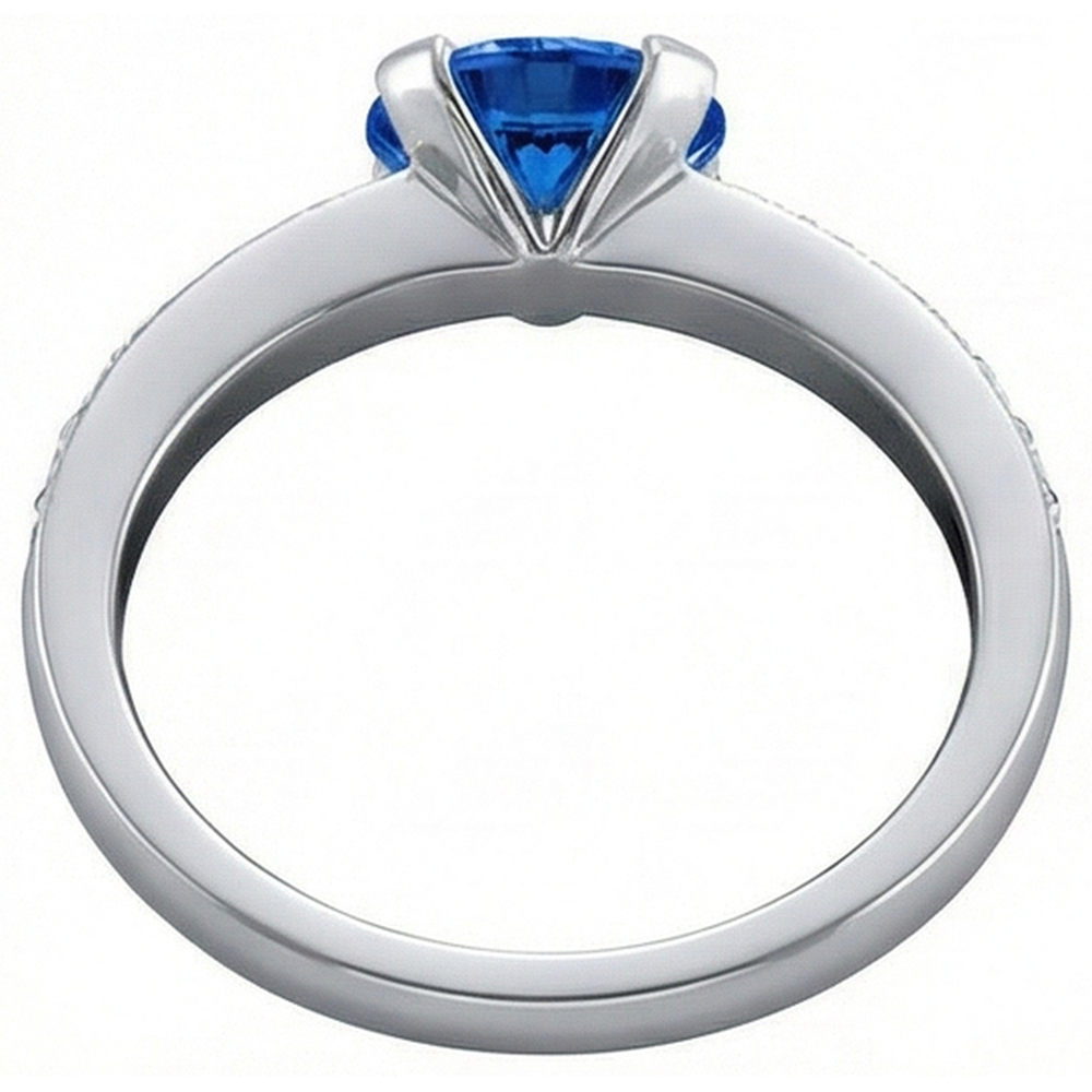 3.25 Ct Round Sri Lanka Sapphire Natural Earth Mined Diamond ( Not Lab Grown ) s Ring Gold 14K