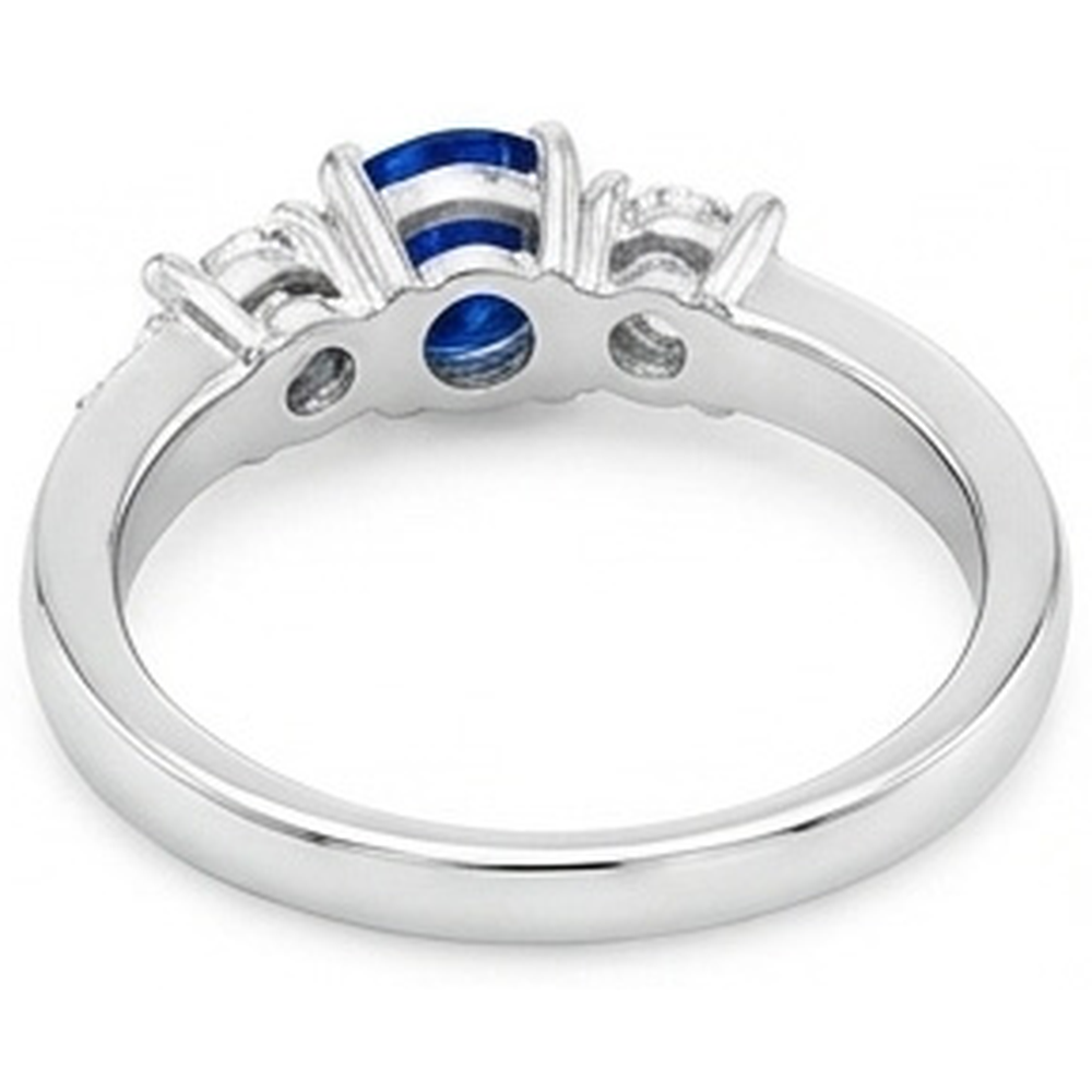 3.40 Carats Round Sri Lanka Sapphire Natural Earth Mined Diamond ( Not Lab Grown )s Wedding Ring