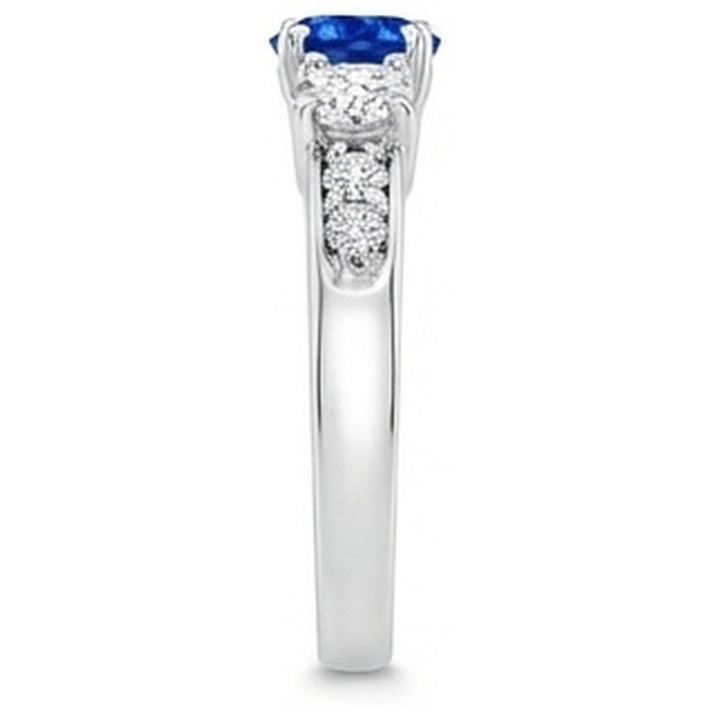 3.40 Carats Round Sri Lanka Sapphire Natural Earth Mined Diamond ( Not Lab Grown )s Wedding Ring