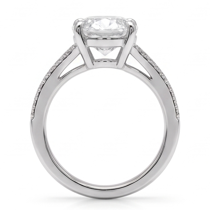 3.40 Carats Sparkling Real Natural Earth Mined Diamond ( Not Lab Grown ) s Anniversary Ring 14K White Gold