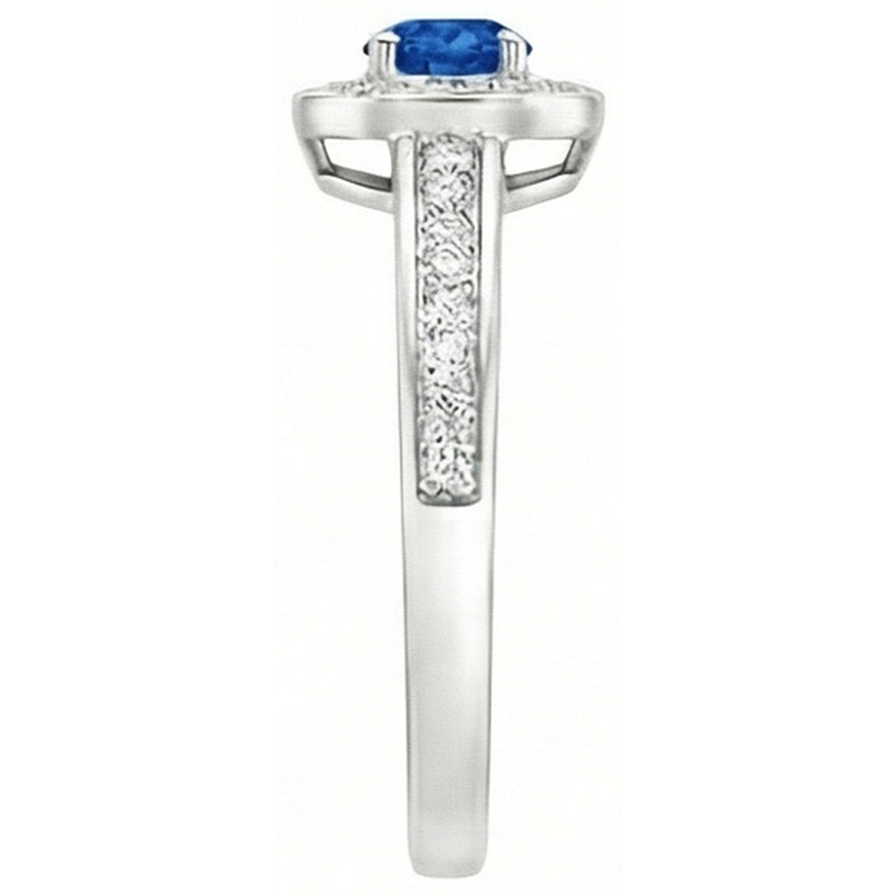 3.40 Ct Ceylon Sapphire Natural Earth Mined Diamond ( Not Lab Grown )s Wedding Ring White Gold 14K