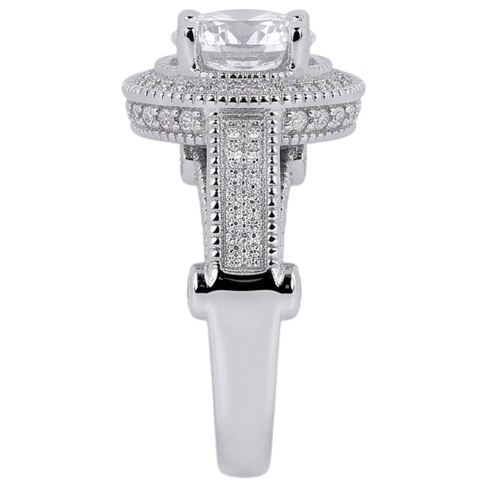 3.50 Carat Genuine Natural Earth Mined Diamond ( Not Lab Grown )  Engagement Ring Luxurious Antique White Gold 14K