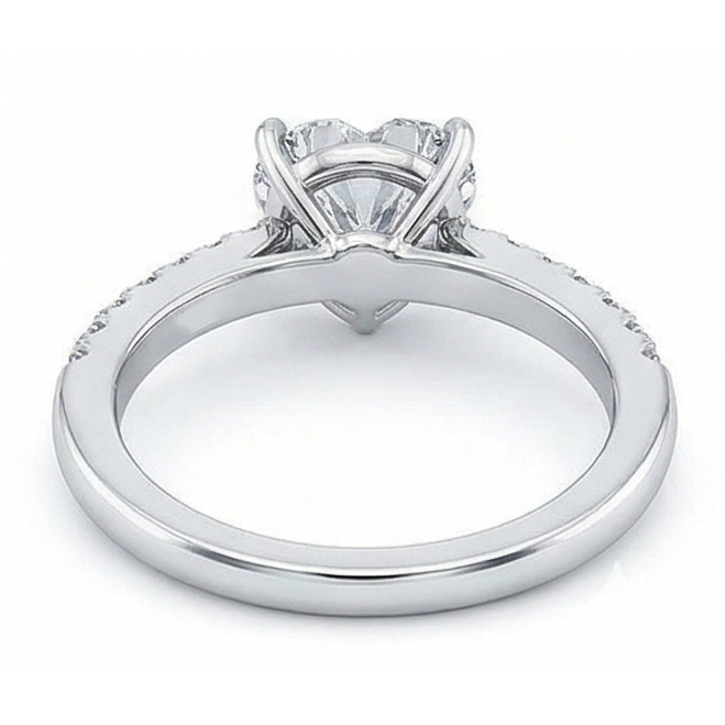 3.50 Carats Heart & Round Real Natural Earth Mined Diamond ( Not Lab Grown ) Wedding Ring Jewelry New