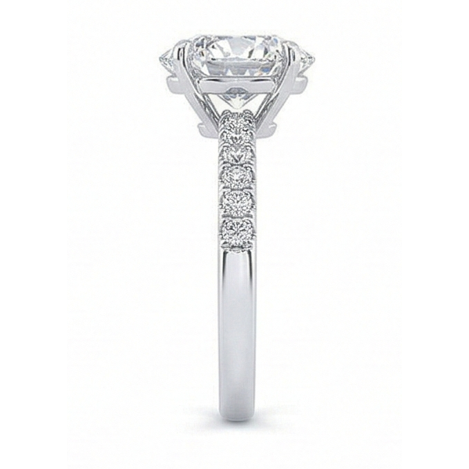 3.50 Carats Heart & Round Real Natural Earth Mined Diamond ( Not Lab Grown ) Wedding Ring Jewelry New