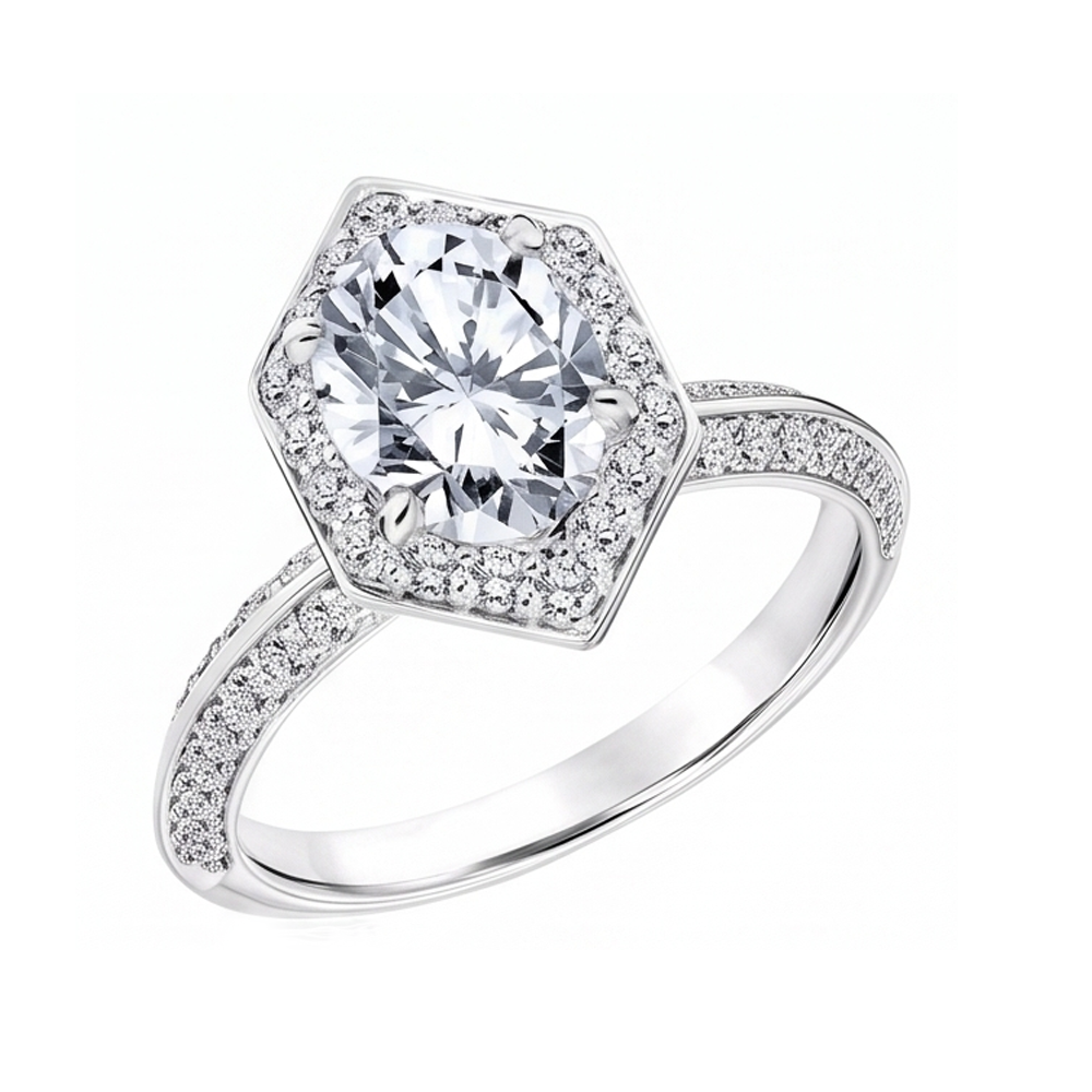 3.50 Carats Oval And Round Cut Real Natural Earth Mined Diamond ( Not Lab Grown )s Engagement Ring
