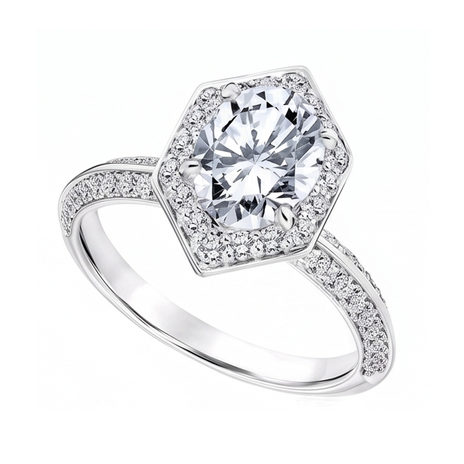 3.50 Carats Oval And Round Cut Real Natural Earth Mined Diamond ( Not Lab Grown )s Engagement Ring
