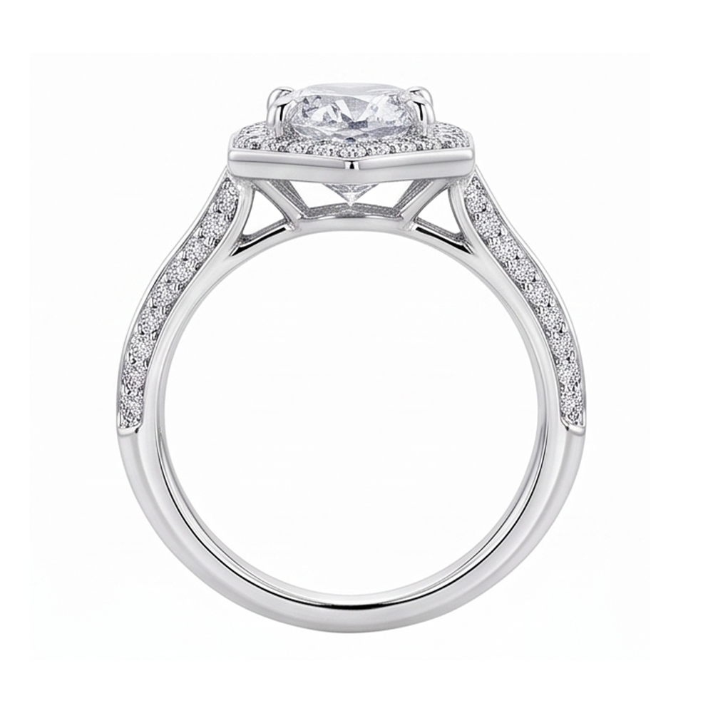 3.50 Carats Oval And Round Cut Real Natural Earth Mined Diamond ( Not Lab Grown )s Engagement Ring