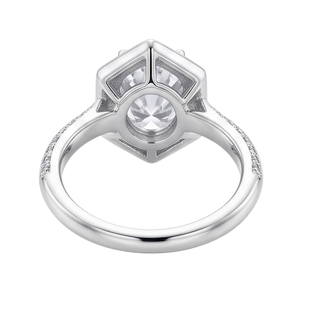 3.50 Carats Oval And Round Cut Real Natural Earth Mined Diamond ( Not Lab Grown )s Engagement Ring