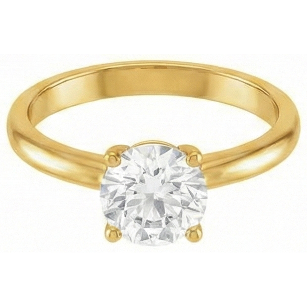 Solitaire Engagement Ring 14 Karat Yellow Gold with Brilliant Diamond – angle view