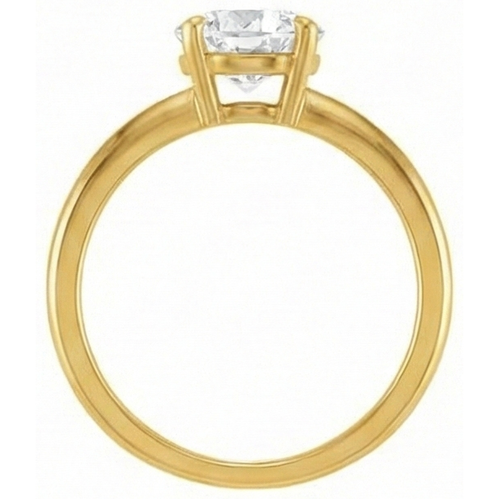Brilliant Diamond Old Mine Cut Solitaire Engagement Ring in 14 Karat Yellow Gold – top view