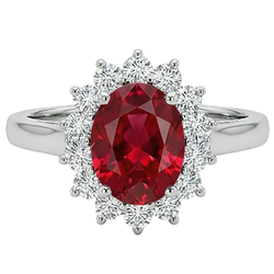 Natural Ruby Ring 3.50ct - White Gold 14K