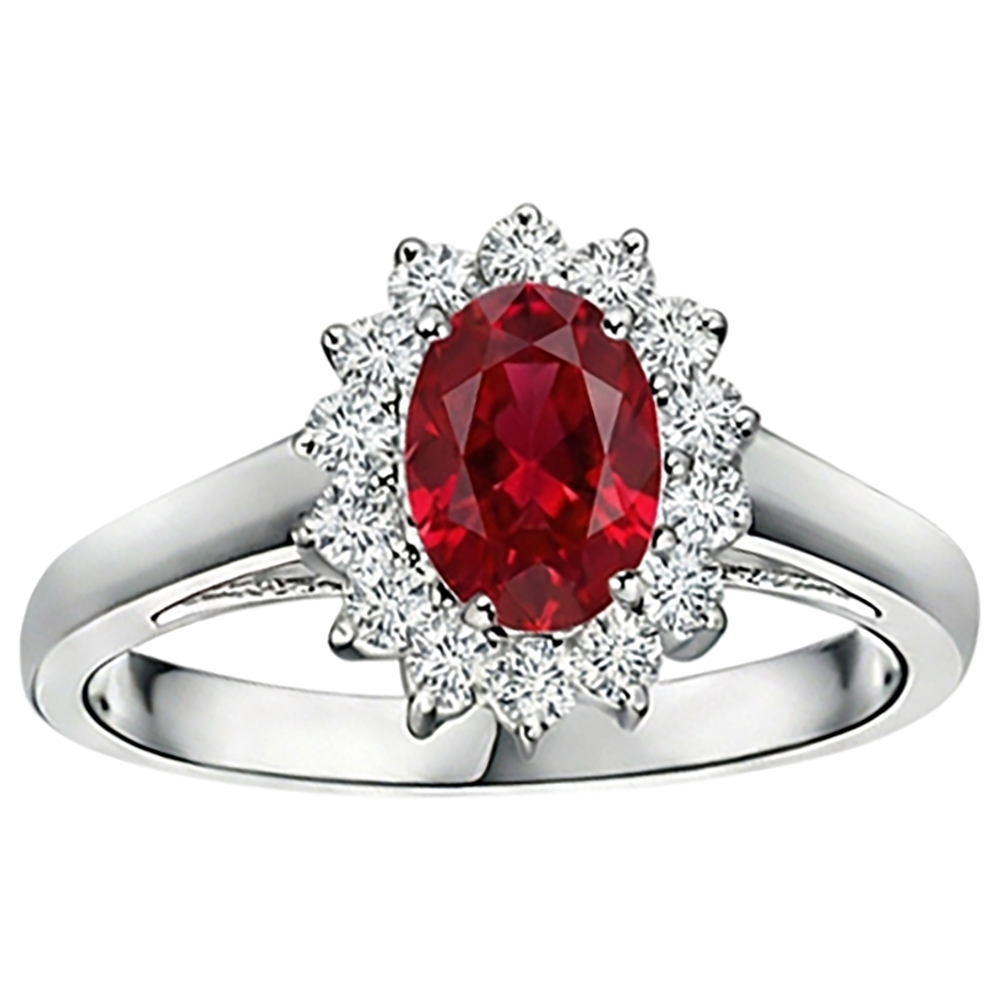 natural round ruby 3.50ct ring side angle
