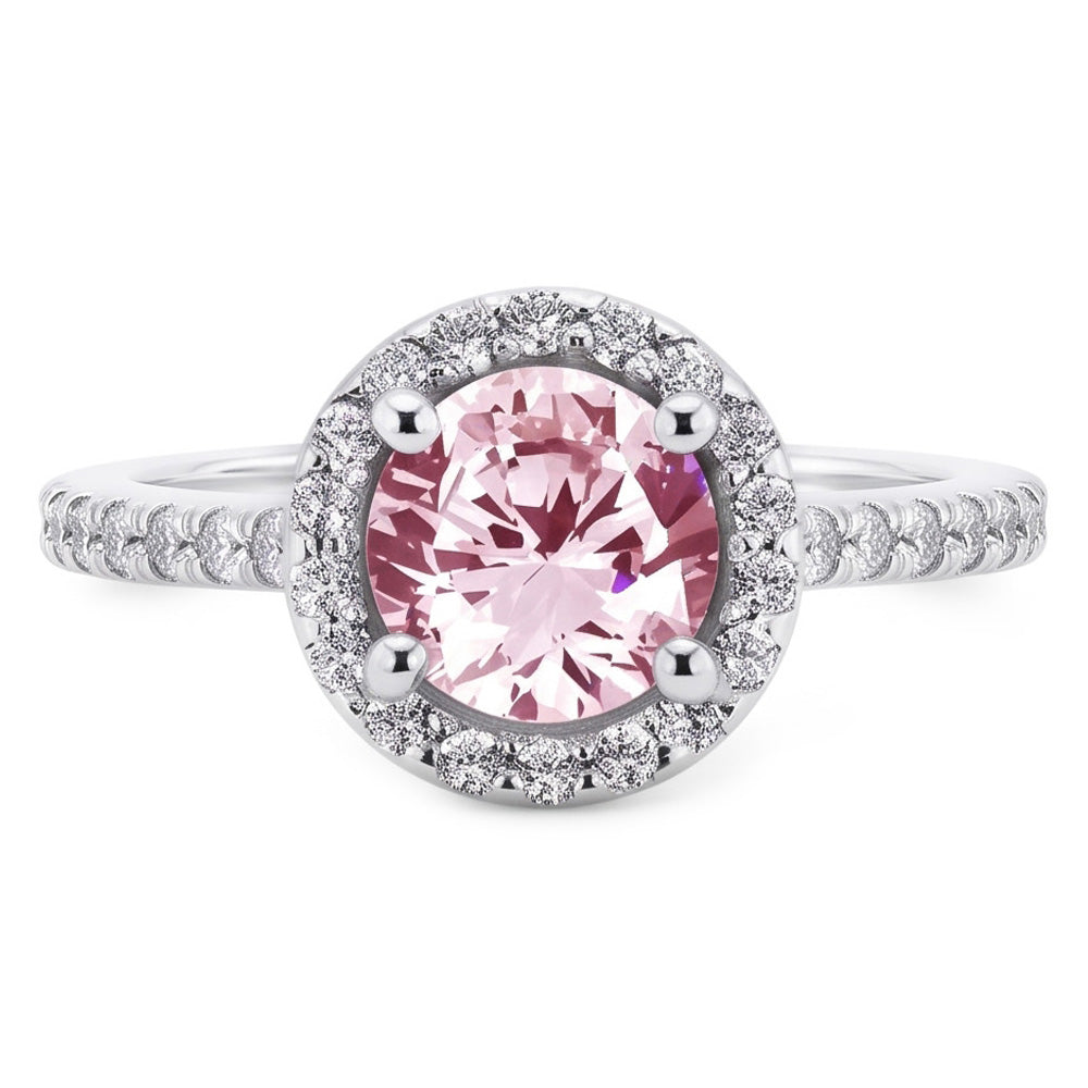 3.51 Ct Pink Sapphire & White Round Natural Earth Mined Diamond ( Not Lab Grown )s Wedding Ring Gemstone