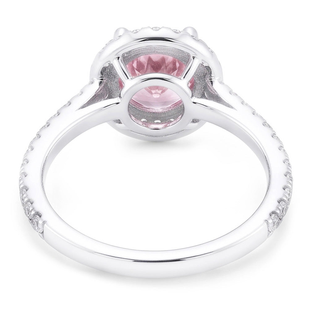 3.51 Ct Pink Sapphire & White Round Natural Earth Mined Diamond ( Not Lab Grown )s Wedding Ring Gemstone