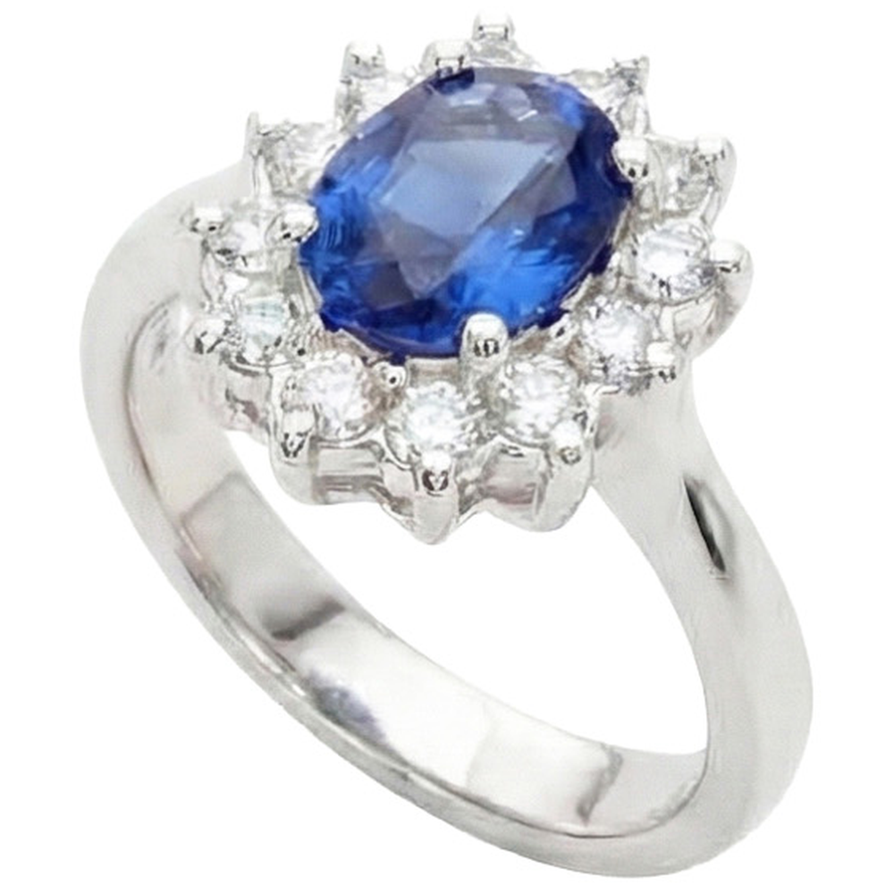 natural round sapphire 3.60ct ring side angle