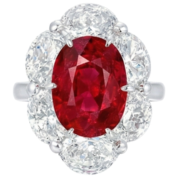 3.60 Ct Oval Cut Ruby Natural Earth Mined Diamond ( Not Lab Grown ) Ring New