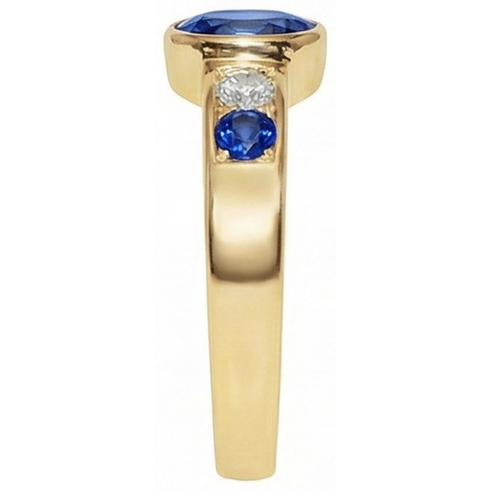 3.60 Ct. Ring Yellow Gold Big Oval Center Gemstone Ring