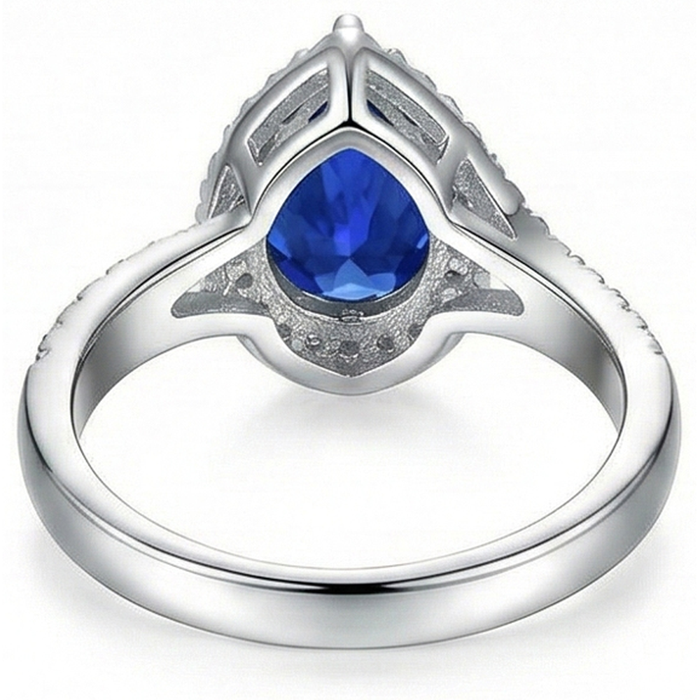 natural round sapphire 3.70ct ring profile view