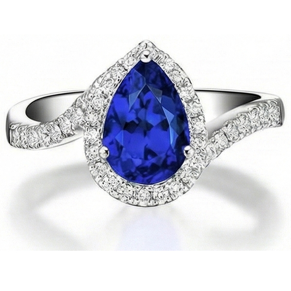natural round sapphire 3.70ct ring side angle