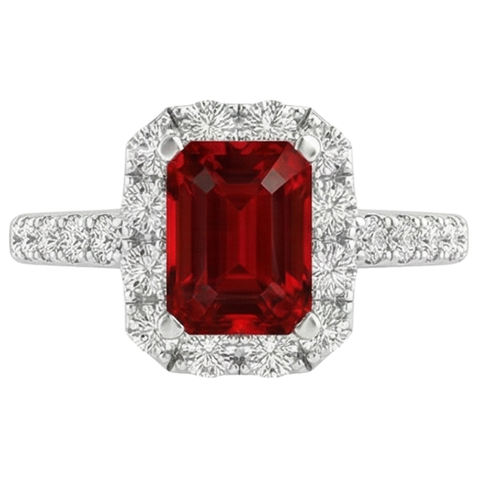 natural emerald ruby 3.75ct ring front view
